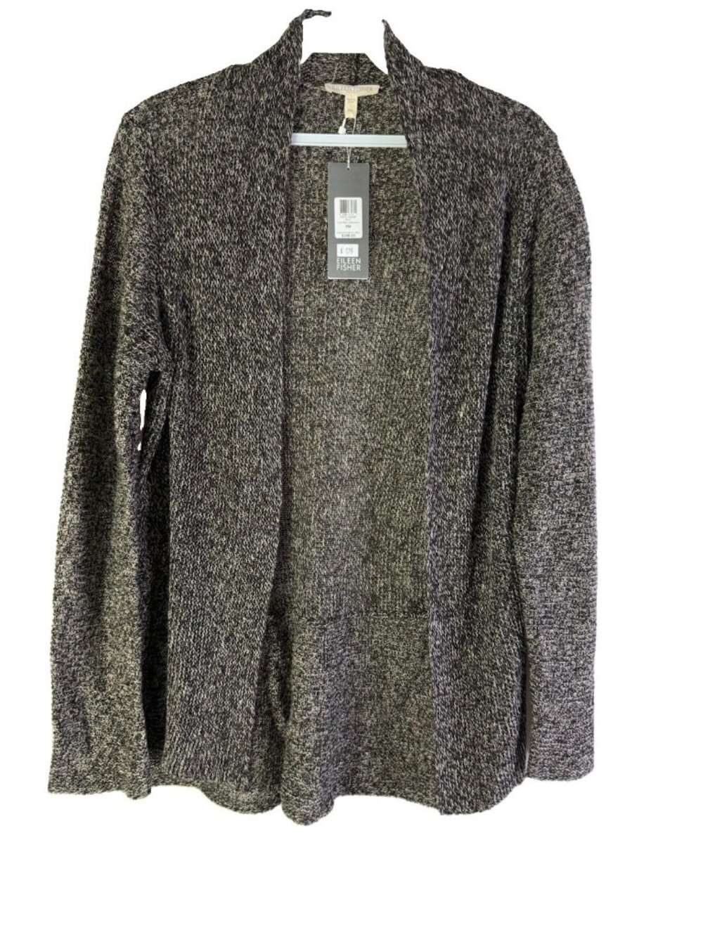 New Eileen Fisher Linen Flutter Cardigan Sweater Gray